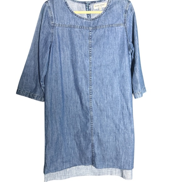 Velvet Heart denim dress size medium high low frayed hem